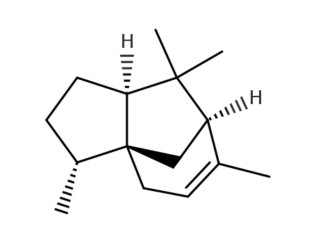 469-61-4,(-)-ALPHA-CEDRENE,1H-3a,7-Methanoazulene,2,3,4,7,8,8a-hexahydro-3,6,8,8-tetramethyl-, [3R-(3a,3ab,7b,8aa)]-; Cedr-8-ene (8CI); a-Cedrene (6CI,7CI); (-)-Cedrene; (-)-a-Cedrene; Levo-a-cedrene; [3R-(3a,3ab,7b,8aa)]-2,3,4,7,8,8a-Hexahydro-3,6,8,8-tetramethyl-1H-3a,7-methanoazulene