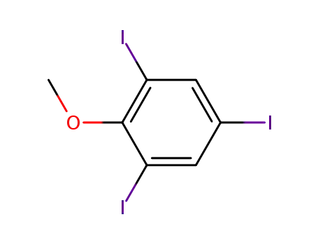 Molecular Structure of 63238-41-5 (Benzene, 1,3,5-triiodo-2-methoxy-)