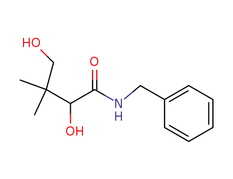 Molecular Structure of 100618-94-8 (Butanamide, 2,4-dihydroxy-3,3-dimethyl-N-(phenylmethyl)-)