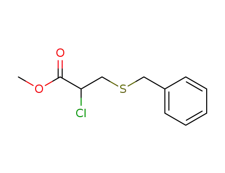 Molecular Structure of 60741-22-2 (Propanoic acid, 2-chloro-3-[(phenylmethyl)thio]-, methyl ester)