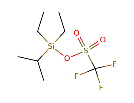 Molecular Structure of 126889-55-2 (TRIFLUOROMETHANESULFONIC ACID DIETHYLISOPROPYLSILYL ESTER)