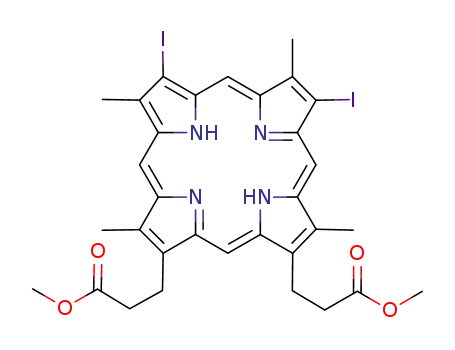 dimethyl 7,12-diiodo-3,8,13,17-tetramethylporphyrin-2,18-dipropionate