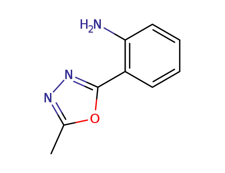 Molecular Structure of 96134-65-5 (Benzenamine, 2-(5-methyl-1,3,4-oxadiazol-2-yl)-)