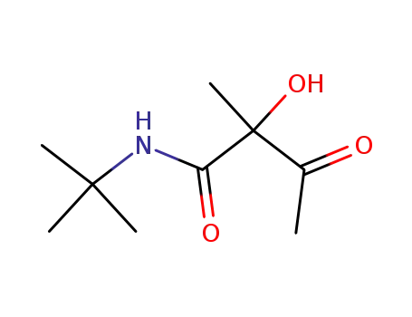 Molecular Structure of 105887-13-6 (Butanamide, N-(1,1-dimethylethyl)-2-hydroxy-2-methyl-3-oxo-)