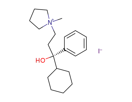 Molecular Structure of 32381-62-7 ((+)-1-(3-Cyclohexyl-3-hydroxy-3-phenylpropyl)-1-methylpyrrolidinium io dide)
