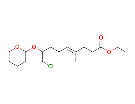 ethyl (E)-9-chloro-4-methyl-8-(tetrahydro-2H-pyran-2-yloxy)-4-nonenoate