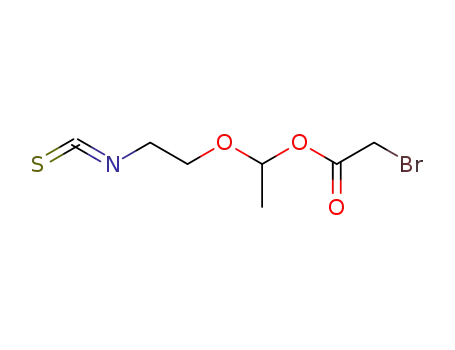 Molecular Structure of 137914-53-5 (Acetic acid, bromo-, 1-(2-isothiocyanatoethoxy)ethyl ester)