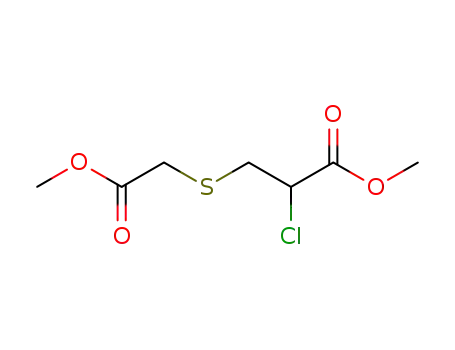 Molecular Structure of 90237-73-3 (Propanoic acid, 2-chloro-3-[(2-methoxy-2-oxoethyl)thio]-, methyl ester)