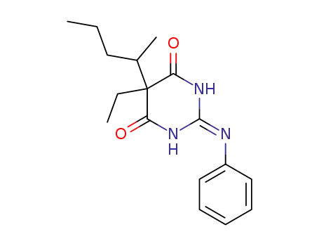 Molecular Structure of 107235-64-3 (5-ethyl-5-(1-methylbutyl)-2-(phenylamino)pyrimidine-4,6(1H,5H)-dione)
