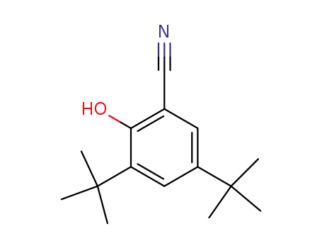 Molecular Structure of 95091-86-4 (Benzonitrile, 3,5-bis(1,1-dimethylethyl)-2-hydroxy-)
