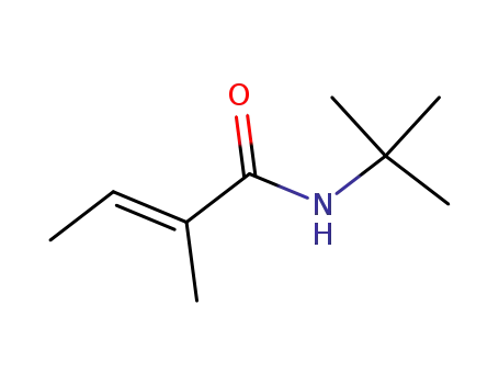 Molecular Structure of 116071-21-7 (2-Butenamide, N-(1,1-dimethylethyl)-2-methyl-, (E)-)