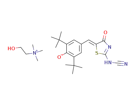 [5-[[3,5-Bis(1,1-dimethylethyl)-4-hydroxyphenyl]methylene]-4,5-dihydro-4-oxo-2-thiazolyl]cyanamide, choline salt