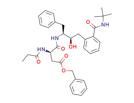 (R)-N-(1S,2R)-<3-<2-<<(1,1-dimethylethyl)amino>carbonyl>phenyl>-2-hydroxy-1-(phenylmethyl)propyl>-2-<(ethylcarbonyl)amino>-4-oxo-4-(benzyloxy)butanamide