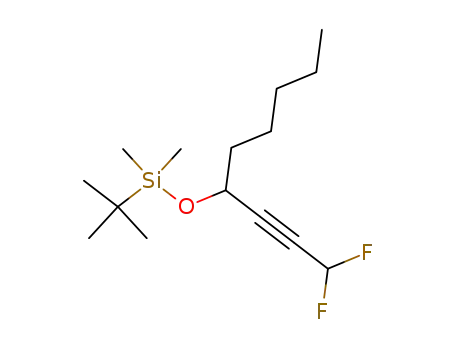 Molecular Structure of 183996-60-3 (Silane, [[1-(3,3-difluoro-1-propynyl)hexyl]oxy](1,1-dimethylethyl)dimethyl-)