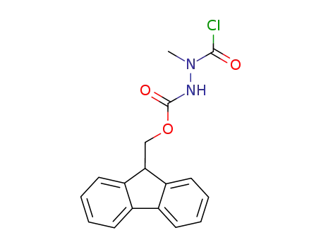 Molecular Structure of 250280-35-4 (Hydrazinecarboxylic acid, 2-(chlorocarbonyl)-2-methyl-,
9H-fluoren-9-ylmethyl ester)