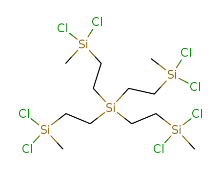 Molecular Structure of 67776-45-8 (Silane, tetrakis[2-(dichloromethylsilyl)ethyl]-)