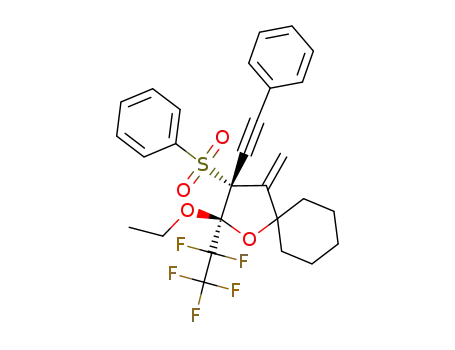 (2R*,3R*)-2-Ethoxy-4-methylene-2-pentafluoroethyl-3-phenylethynyl-3-phenylsulfonyl-1-oxaspiro[4.5]decane