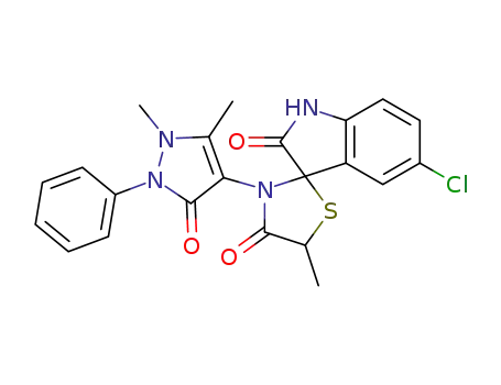 5-chloro-3'-(2,3-dihydro-1,5-dimethyl-3-oxo-2-phenyl-1H-pyrazol-4-yl)-5'-methyl-spiro[3H-indole-3,2'-thiazolidine]-2,4'(1H)-dione