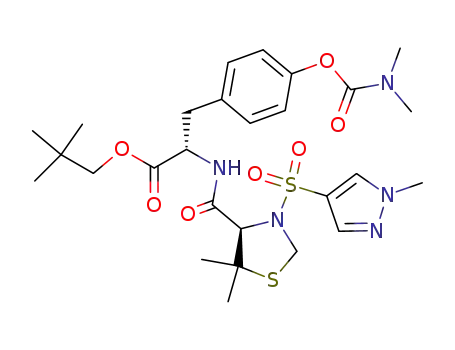 N-(1-methylpyrazole-4-sulfonyl)-L-(5,5-dimethyl)thiaprolyl-L-4-(N,N-dimethylcarbamyloxy)phenylalanine 2,2-dimethylpropyl ester