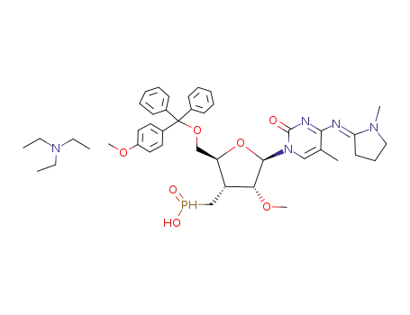 3'-deoxy-3'-C-[(hydroxyphosphinyl)methyl]-5'-O-(4-methoxytrityl)-2'-O-methyl-4-N-(N-methylpyrrolidin-2-ylidene)-5-methylcytidine triethylamine salt