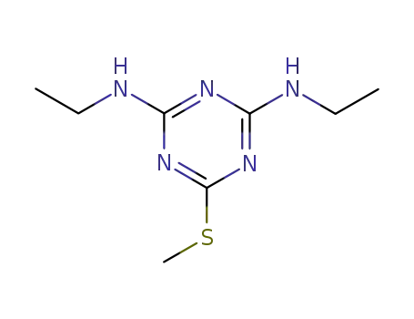 Molecular Structure of 1014-70-6 (1,3,5-Triazine-2,4-diamine,N2,N4-diethyl-6-(methylthio)-)