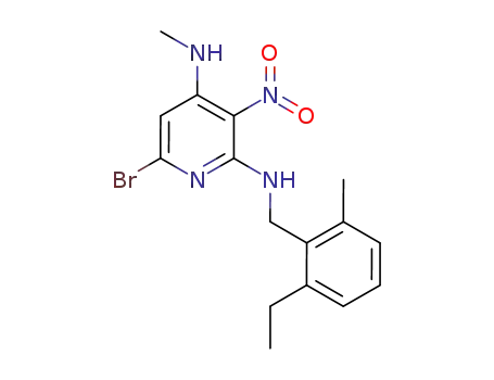 6-bromo-N2-(2-ethyl-6-methyl-benzyl)-N4-methyl-3-nitro-pyridine-2,4-diamine