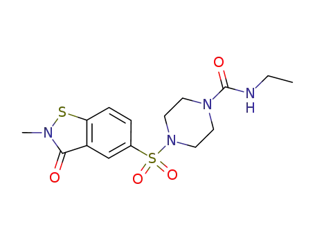 4-(2-methyl-3-oxo-2,3-dihydrobenzo[d]isothiazole-5-sulfonyl)piperazine-1-carboxylic acid ethylamide
