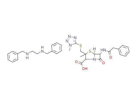 N,N'-dibenzylethylenediamine 2-(1-methyl-1H-tetrazol-5-yl)-thiomethyl-2-methyl-6-(2-phenylacetamido)penam-3-carboxylate