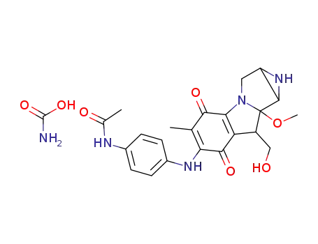 1,1a,2,8,8a,8b-hexahydro-8-(hydroxymethyl)-8a-methoxy-5-methyl-6-[4-(acetylamino)anilino]-azirino[2',3':3,4]pyrrolo[1,2-a]indole-4,7-dione carbamate