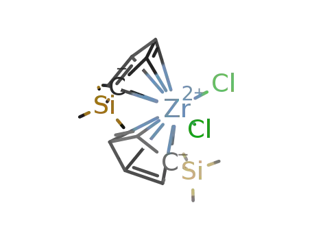 Molecular Structure of 60938-59-2 (Bis(trimethylsilylcyclopentadienyl)zirconium dichloride)