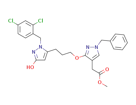 (1-benzyl-3-{3-[1-(2,4-dichlorobenzyl)-3-hydroxy-1H-pyrazole-5-yl]propoxy}-1H-pyrazole-4-yl)acetic acid methyl ester
