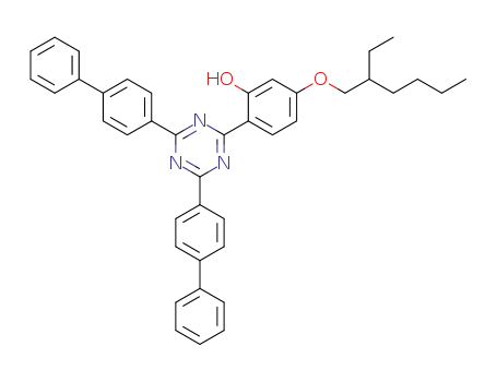 Molecular Structure of 204583-39-1 (2-[4,6-Bis([1,1'-biphenyl]-4-yl)-1,3,5-triazin-2-yl]-5-[(2-ethylhexyl)oxy]phenol)