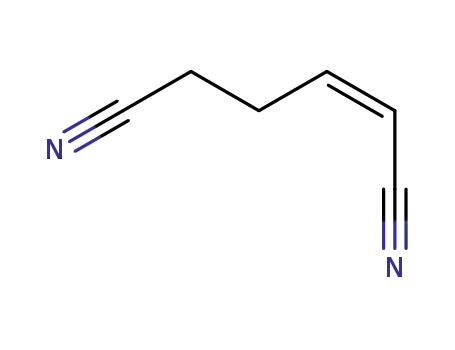 Molecular Structure of 2141-58-4 (2-Hexenedinitrile, (2Z)-)