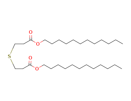 123-28-4,Dilauryl thiodipropionate,Propanoicacid, 3,3'-thiobis-, didodecyl ester (9CI);Propionic acid, 3,3'-thiodi-,didodecyl ester (6CI,8CI);Advastab 800;D 1;D 1 (antioxidant);DLT;DLTDP;DLTP;DMPTP;Didodecyl3,3'-thiodipropionate;Dilauryl 3,3'-thiodipropionate;Dilauryl b,b'-thiodipropionate;Dilauryl b-thiodipropionate;Hostanox SE 1;Ipognox 89;Irgafos PS 800;Irganox PS 800;Irganox PS 800FL;Lauryl3,3'-thiodipropionate;Lusmit;Milban F;NSC 65494;Neganox DLTP;Nocrac 400;Nonox DLTDP;PS 800;Plastanox LTDP;Plastanox LTDP Antioxidant;Rasumitto;