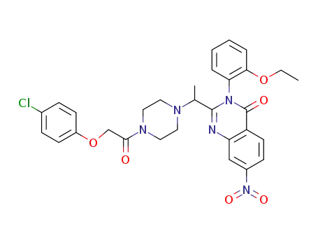 2-(1-{4-[2-(4-chloro-phenoxy)-acetyl]-piperazin-1-yl}-ethyl)-3-(2-ethoxy-phenyl)-7-nitro-3H-quinazolin-4-one