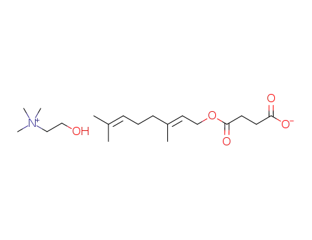 2-hydroxy-N,N,N-trimethylethanaminium (E)-4-(3,7-dimethylocta-2,6-dienyloxy)-4-oxobutanoate