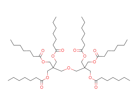 Molecular Structure of 76939-66-7 (2-[[3-[(1-oxoheptyl)oxy]-2,2-bis[[(1-oxoheptyl)oxy]methyl]propoxy]methyl]-2-[[(1-oxoheptyl)oxy]methyl]propane-1,3-diyl bisheptanoate)