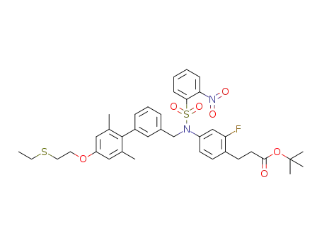tert-butyl 3-(4-{({4'-[2-(ethylsulfanyl)ethoxy]-2',6'-dimethylbiphenyl-3-yl}methyl)[(2-nitrophenyl)sulfonyl]amino}-2-fluorophenyl)propanoate