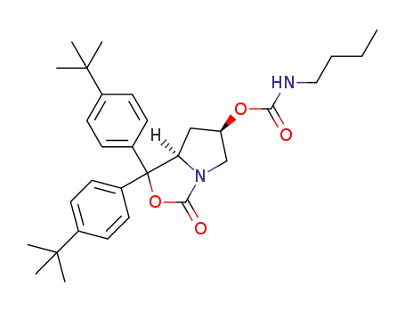 (5R,7R)-[3,3,0]-1-aza-2-oxo-3-oxa-4,4-bis-(4'-t-butylphenyl)-7-(butylcarbamoyloxy)bicyclooctane