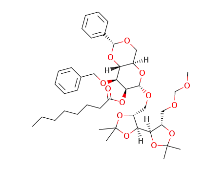 2,3:4,5-di-O-isopropylidene-1-methoxymethyl-D-galactitol-6-yl 4,6-O-benzylidene-3-O-benzyl-2-O-octanoyl-β-D-mannopyranoside