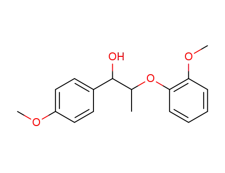 Molecular Structure of 92409-14-8 (Benzenemethanol, 4-methoxy-a-[1-(2-methoxyphenoxy)ethyl]-)