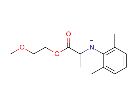 Molecular Structure of 67617-65-6 (L-Alanine, N-(2,6-dimethylphenyl)-, 2-methoxyethyl ester)