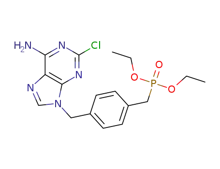 diethyl 4-((6-amino-2-chloro-9H-purin-9-yl)methyl)benzylphosphonate