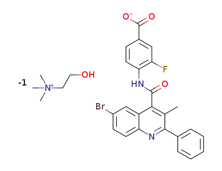 2-hydroxy-N,N,N-trimethylethanaminium 4-{[(6-bromo-3-methyl-2-phenylquinolin-4-yl)carbonyl]amino}-3-fluorobenzoate