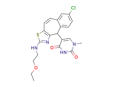 5-(7-chloro-2-((2-ethoxyethyl)amino)-4H-benzo[5,6]cyclohepta-[1,2-d]thiazol-4-yl)-1-methylpyrimidine-2,4(1H,3H)-dione