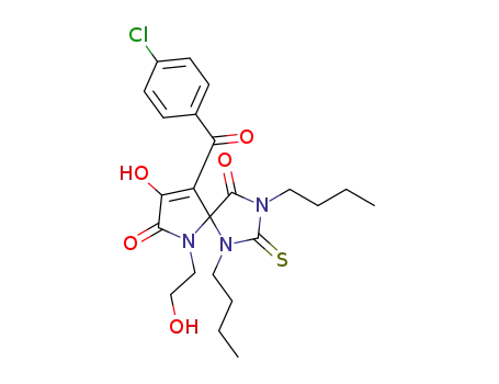 1,3-dibutyl-9-(4-chlorobenzoyl)-8-hydroxy-6-(2-hydroxyethyl)-2-thioxo-1,3,6-triazaspiro[4.4]non-8-ene-4,7-dione