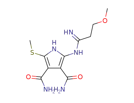 2-[(3-Methoxy-propionimidoyl)-amino]-5-methylsulfanyl-1H-pyrrole-3,4-dicarboxylic acid diamide