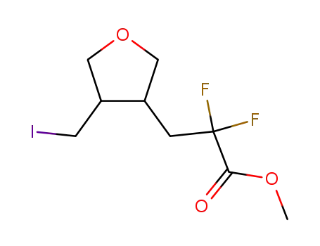 2,2-Difluoro-3-(4-iodomethyl-tetrahydro-furan-3-yl)-propionic acid methyl ester