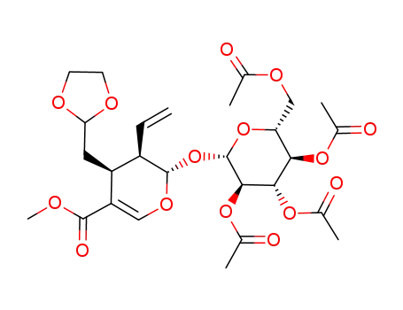 Molecular Structure of 79409-46-4 (SECOLOGANIN ETHYLENE ACETAL TETRAACETATE)