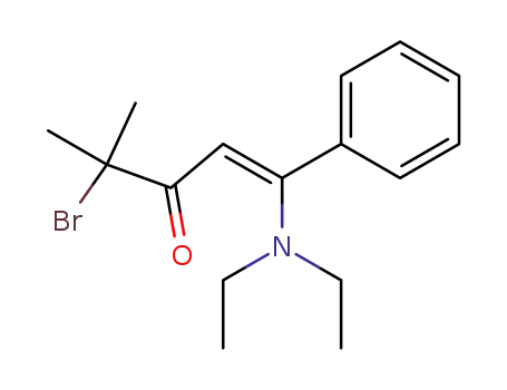 Molecular Structure of 87064-08-2 (1-Penten-3-one, 4-bromo-1-(diethylamino)-4-methyl-1-phenyl-)